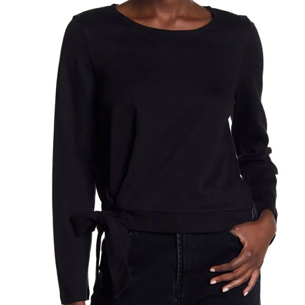Madewell black tie side long sleeve tee size small